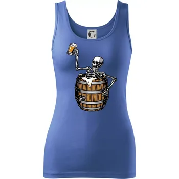 Dámské tričko Kostra pivo - Dámské tílko - S ( Azurově modrá )