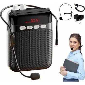 IP kamera Mikrofon s zesilovačem hlasu + FM pro průvodce, učitele