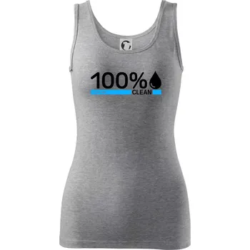 Dámské tričko 100% Clean - Dámské tílko - M ( Tmavě šedý melír )