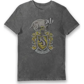 Bioworld Tričko pánské, Hufflepuff/Mrzimor šedé, Harry Potter Velikost: S