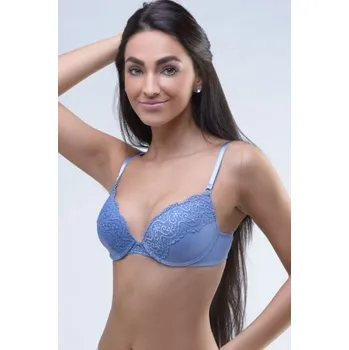 Podprsenka Vyztužená podprsenka Gina 17004P - Push-up Modro-šedá 80B