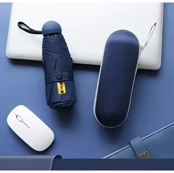 Malý skládací deštník S UV Ochranou a pouzdrem - TMAVĚ MODRÝ (Značka: MEIQI)