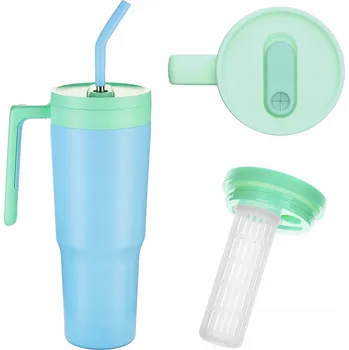 Termohrnek Velký Termohrnek se slámkou a držadlem OMI Tumbler 1200 ml - Sky