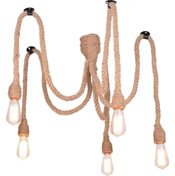 LED Lustr na lanku ROPE CASA 5xE27/10W/230V pavouk