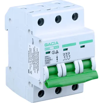 Autopojistky Jistič,6kA,B,3pólový,6A GACIA SB6L B 3P 6A