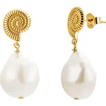 Elenys pozlacené perlové náušnice Ammon 18K žluté zlato Perla 5A