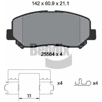 Brzdová destička Sada brzdových destiček, kotoučová brzda BENDIX Braking BPD2337