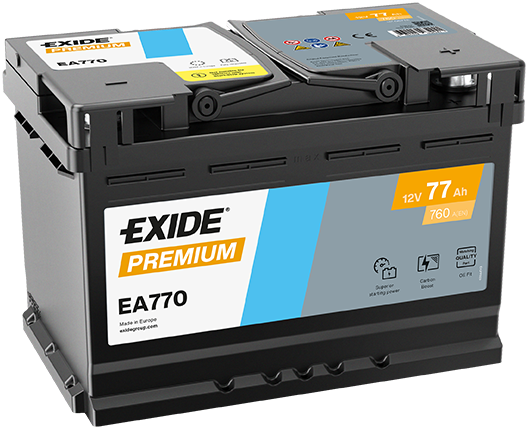 Autobaterie EXIDE Premium 77Ah, 12V, EA770