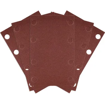 Brusný papír NEO TOOLS Brusné listy se suchým zipem, obdélníkové 80 x 130 mm, P240, 5 ks s 8 otvory pro 04-623