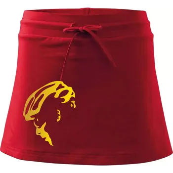 Dámská sukně Hlava cyklista zlatá - Sportovní sukně - two in one - XS ( Červená )