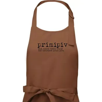 Kuchyňská zástěra Čeština 2.0 - primipiv - Pánská zástěra na vaření - Univerzální velikost ( Kakaová )
