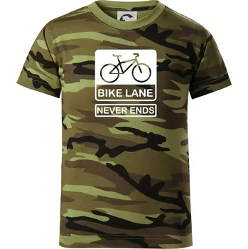 Bike lane - Dětské maskáčové triko - 104-110cm / 3-4 roky ( Zelený maskáč )