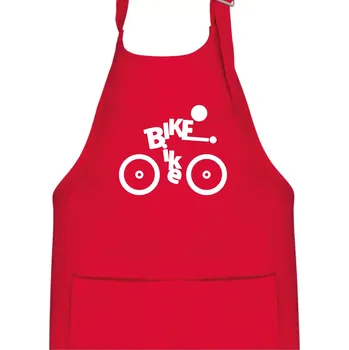 Kuchyňská zástěra Bike nápis postava - Dětská zástěra na vaření - Univerzální velikost ( Červená )