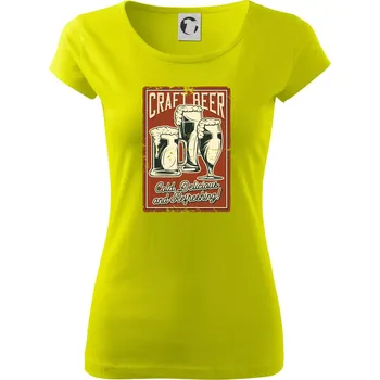 Dámské tričko Craft beer - Dámské triko Pure - M ( Limetková )