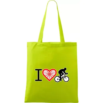 Nákupní taška I love cycles výplet - Taška bavlněná - 42 x 38 cm ( Limetková )
