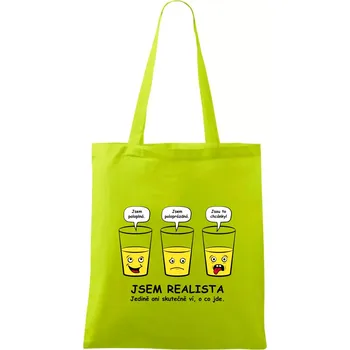 Jsem realista - skleničky (Hana-creative) - Taška bavlněná - 42 x 38 cm ( Limetková )