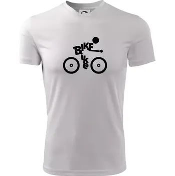 Pánské oblečení Bike nápis postava - Pánské triko Fantasy sportovní (dresovina) - S ( Bílá )