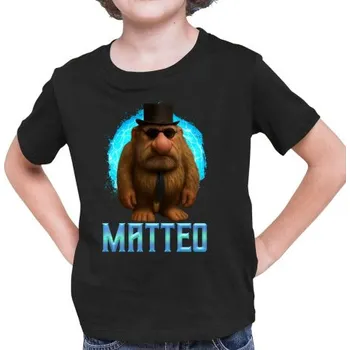 Žertovný předmět Matteo - Italian Brainrot - trpaslík s okuliarmi - dětské tričko s potiskem MATTEOOOOOOOOOO- Tričkový.cz