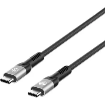 Mobilní telefon Manhattan Thunderbolt™ kabel Thunderbolt ™ (USB-C ®) zástrčka 1.00 m černá oboustranně zapojitelná zástrčka, dvoužilový