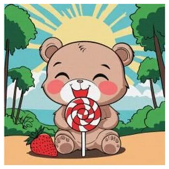 Set školních potřeb Malowanie po numerach - Lato. Miś i lizak Kids