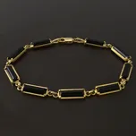 Goldpoint Zlatý náramek černé Onyxy Váha: 9.95 g, Délka: 20 cm