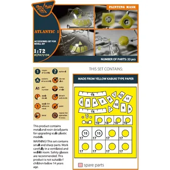 Plastikový model Clear Prop models 1/72 ATLANTIC 1 painting mask (REV)