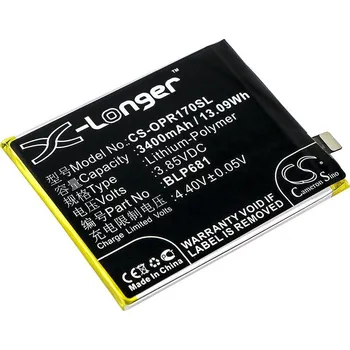 Baterie pro mobilní telefon Baterie Cameron Sino CS-OPR170SL, Li-Polymer, 3400