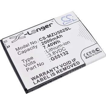 Baterie pro mobilní telefon Baterie Cameron Sino CS-MZU502SL, Li-Polymer, 2000