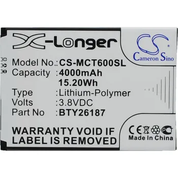 Baterie pro mobilní telefon Baterie Cameron Sino CS-MCT600SL, Li-Polymer, 4000
