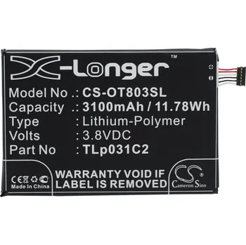 Baterie pro mobilní telefon Baterie Cameron Sino CS-OT803SL, Li-Polymer, 3100