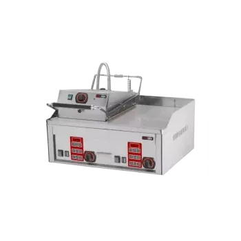 Kuchyňský gril REDFOX Steak gril elektrický durable chrom s digitálním časovačem a vrchní kontaktní deskou 65x48 stolní | REDFOX - FTHC 60 ED + KD 30 T