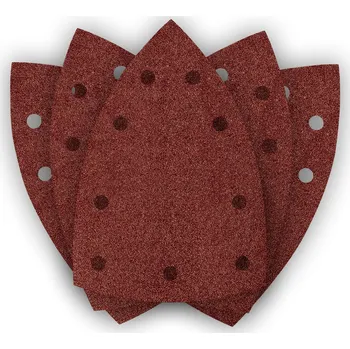 Brusný papír NEO TOOLS Brusné listy se suchým zipem, železo 100 x 147 mm, P80, 5 ks, s 9 otvory pro 04-623