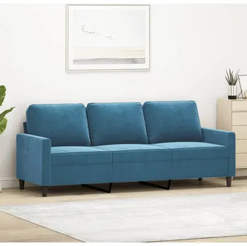 Pohovka zahrada-XL 3místná pohovka modrá 180 cm samet 359218