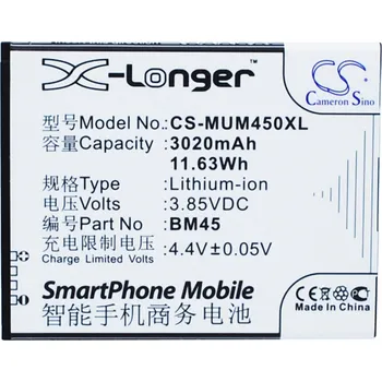 Baterie pro mobilní telefon Baterie Cameron Sino CS-MUM450XL, Li-Ion, 3020