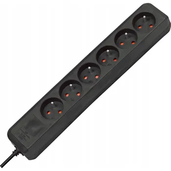 Napájecí kabel Zásuvková lišta Brennenstuhl Eco-Line 6 zásuvek 1,5 m černý