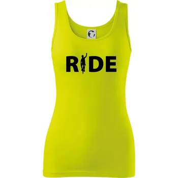 Ride - nápis s cyklistou - Dámské tílko - XS ( Limetková )