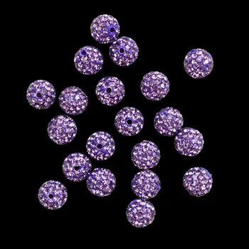 Dětské navlékací korálky Pro Háčkování Shamballa korálek 10 mm fialový