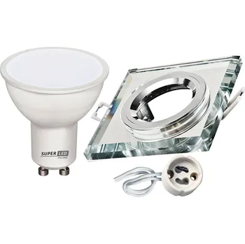 Bodové svítidlo Stropní zapuštěné svítidlo SuperLED 6 W GU10 9 cm stříbrné