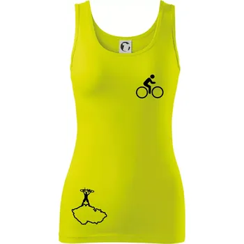Mapa ČR + kolo na prsu - Dámské tílko - S ( Limetková )