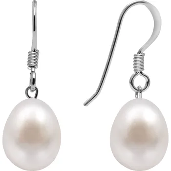 Náušnice AURA Stříbrné visací náušnice s pravou perlou Kyoto Pearl TKKP012C + 2 měsíce na vrácení zboží