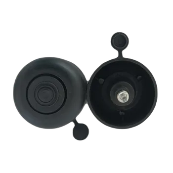 Nábytkové kování Stavitelný kluzák s krytkou (50x44mm), černý