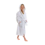 Dětský župan s kapucí, doprodávaný model, bílý 92