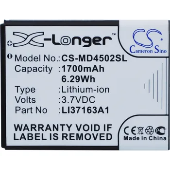 Baterie pro mobilní telefon Baterie Cameron Sino CS-MD4502SL, Li-Ion, 1700