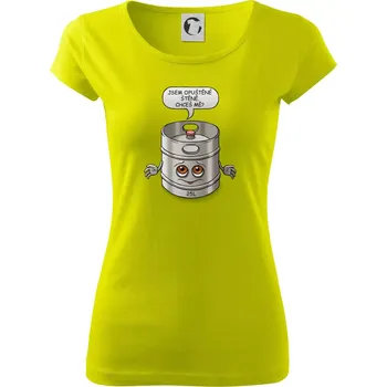 Dámské tričko Opuštěné štěně - sud (Hana-creative) - Dámské triko Pure - XS ( Limetková )
