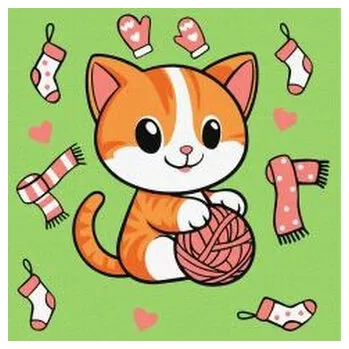 Set školních potřeb Malowanie po numerach - Kotek i kłębuszek 1 Kids