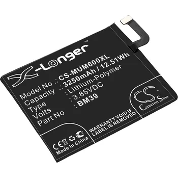 Baterie pro mobilní telefon Baterie Cameron Sino CS-MUM600XL, Li-Polymer, 3250