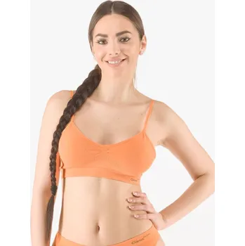 Top s úzkými ramínky - tm. lososová - S/M