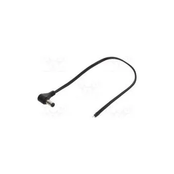 elektrický kabel Kabel vodiče,DC 5,5/2,1 zástrčka úhlový 0,5mm2 černá 0,25m