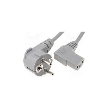 Napájecí kabel Kabel CEE 7/7 (E/F) úhlová vidlice,IEC C13 zásuvka 90° PVC