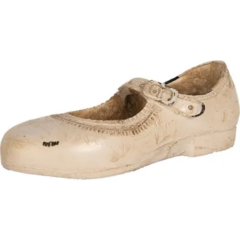 Bytová dekorace Béžová antik dekorace dívčí bota - 15*6*5 cm